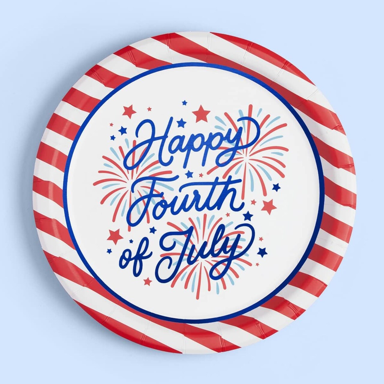 Fourth of July Paper Plates - 25 pk, 9" | USA Party Favors, American Flag Party Supplies